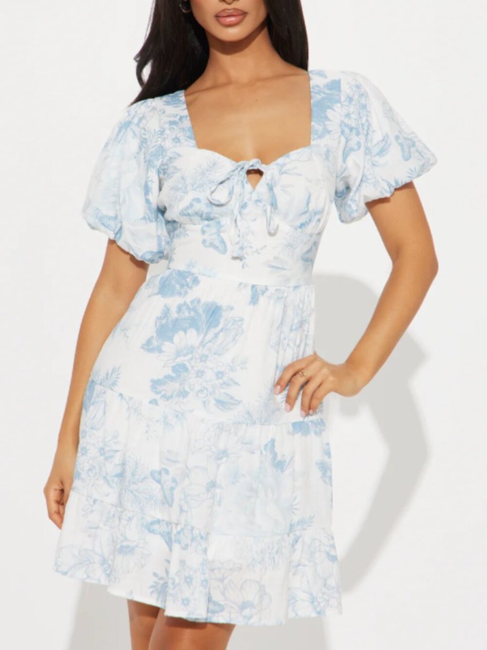 NWT Fashion Nova Nicole Blue Floral Mini Dress
